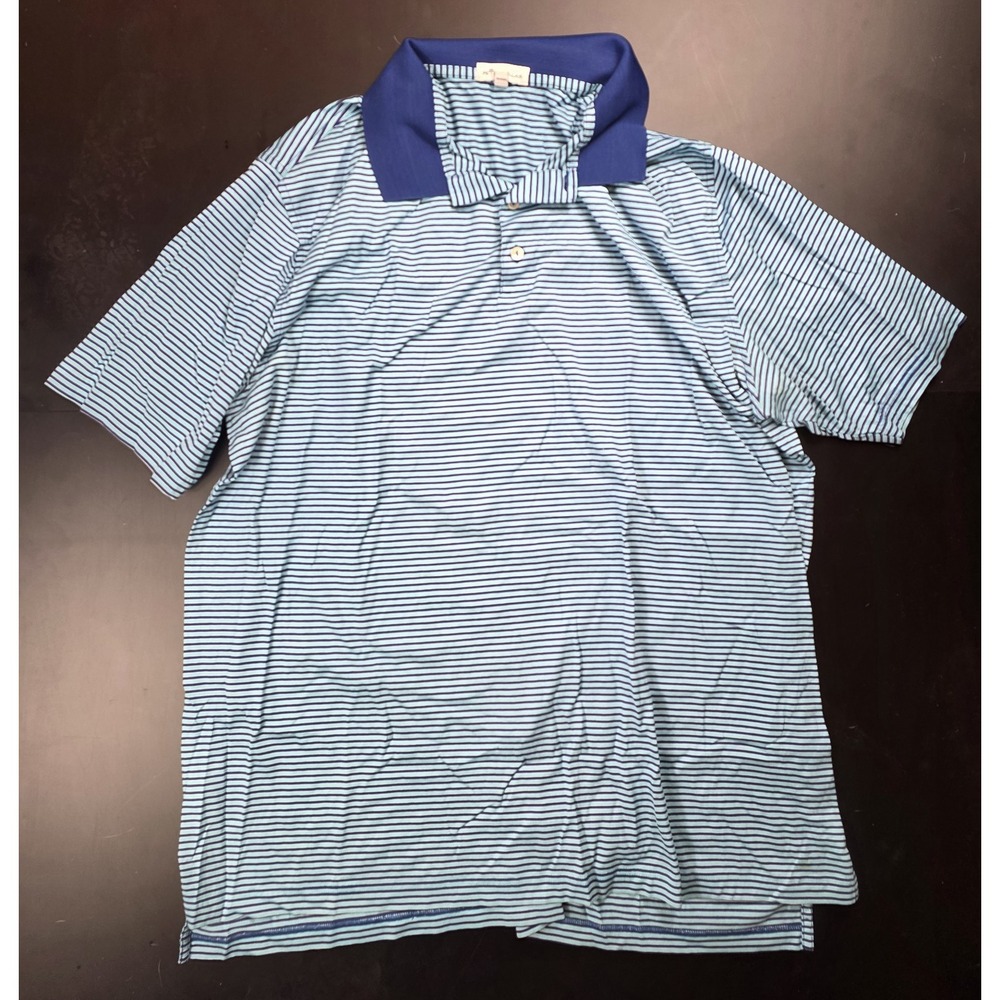 Peter Millar Blue Striped Polo Men's Size 2XL